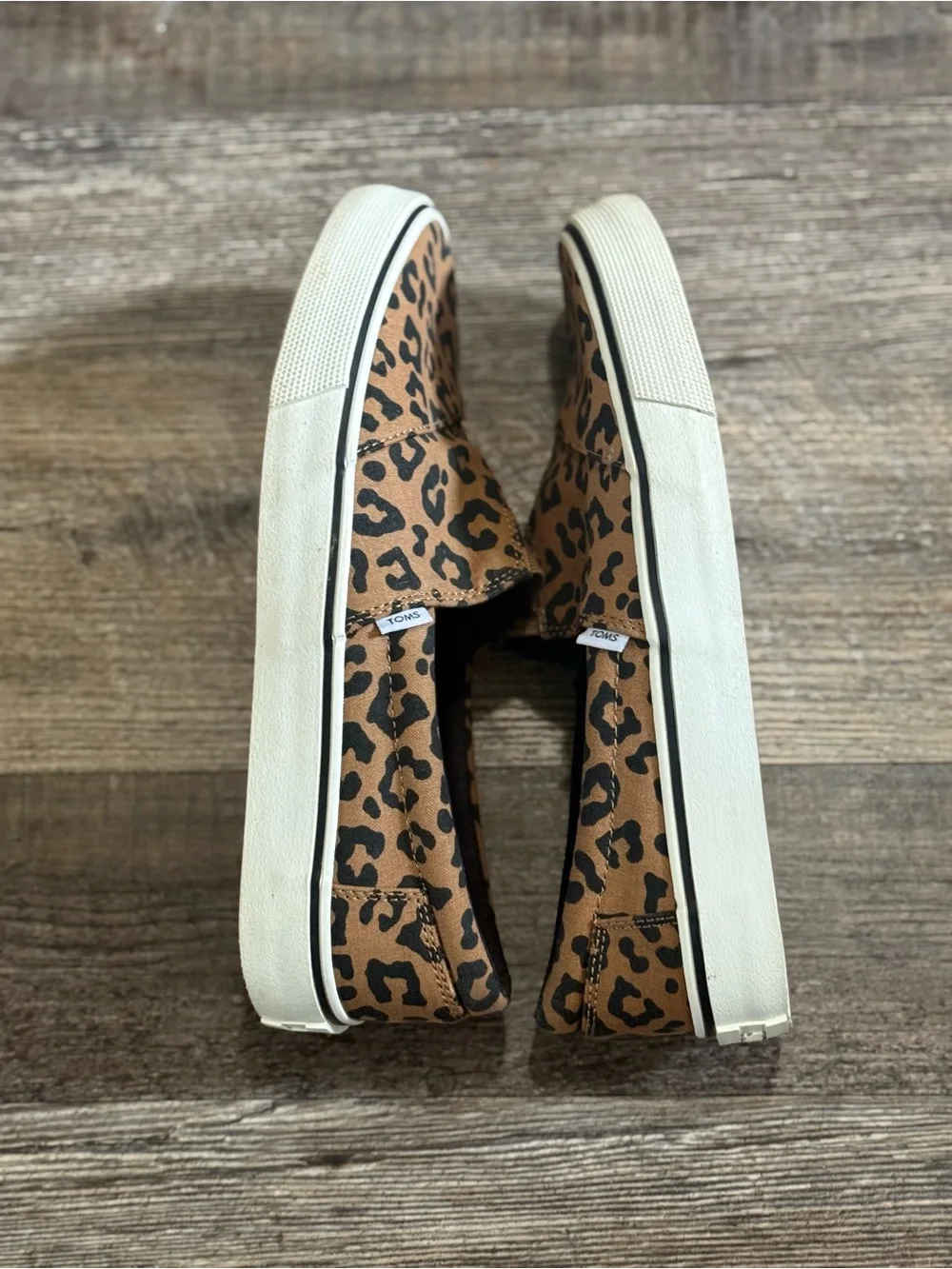 Toms Leopard Print Slip-On Flats - Brown & Black